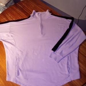Victoria's Secret PINK purple and black top zip sweatshirt with front pocket L